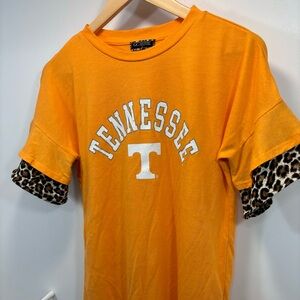 5/$50 Game Day Couture Tennessee Vols Animal Print Ruffle Short Sleeve Size S